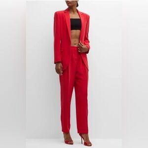 Giorgio Armani Red Silk Blend Pull On Pants Made in Italy